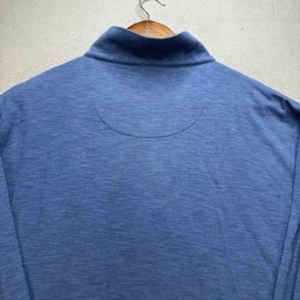 Fish Hippie Quarter Zip Pullover Sweater Regular Fit Mens M Blue Preppy Outdoor